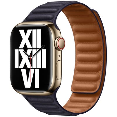 Apple Watch M/L bandje - Leer - Voor Apple Watch 3/4/5/6/7/8/SE 38/40/41mm - Ink