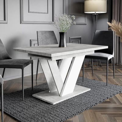 Eettafel uittrekbaar - Keukentafel modern - Gezellig dineren - Slimme uitbreiding - 120 tot 160 cm - Marmerlook