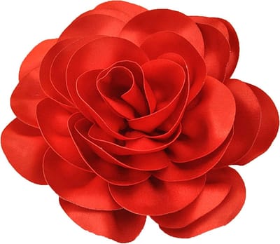 Oversized Bloem Broche - Stof Rozen Pin - Feestelijke Accessoire - Grote Stof Bloem - 20 cm - Rood