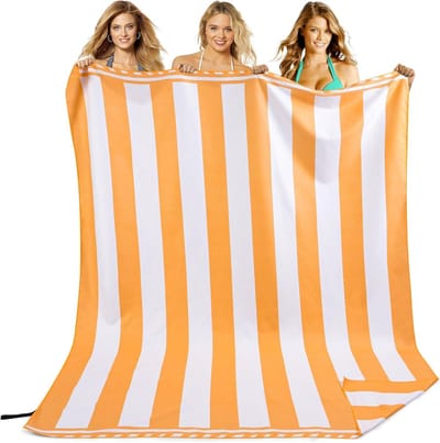 XXL Strandhanddoek - Grote Strandlaken - Zandvrij Relaxen - Sneldrogend Microvezel - 200 x 145 cm - Oranje