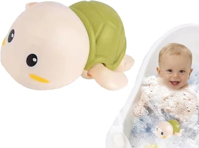 Opwindbare Schildpad - Badspeelgoed Waterspeelgoed - Baden Leuker Maken - Zonder Batterijen - 91 x 75 x 56 cm - Groen