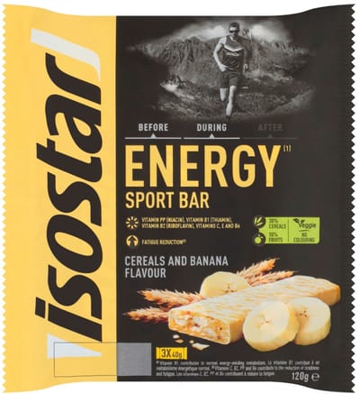 Isostar High Energy Sportreep Banaan - 6 x 3 x 40 gr - Voordeelverpakking