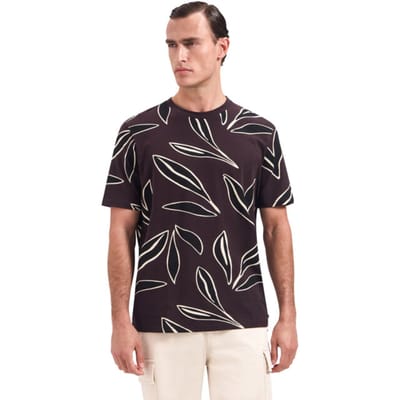 No Excess T-shirt crewneck aop dark brown