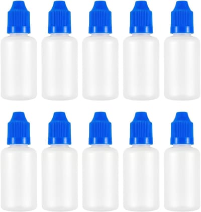 Lege Plastic Oogdruppelflesjes van 30ml - Squeeze Dopper Fles met Blauwe Deksel - Set van 10 Stuks voor Eenvoudig Gebruik