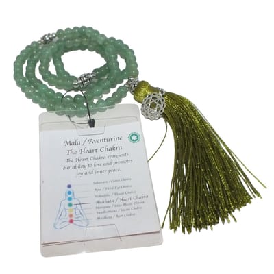 Mala ketting 108 kralen Hart Chakra Groen Aventurien Anahatachakra Edelsteen | Sparkolia Aventurien