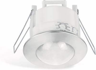 Inbouw Bewegingsmelder Plafond 360 Graden met 6 Meter Bereik Wit/Chroom