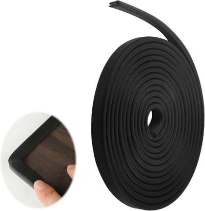 Randbescherming van EPDM, Rubberafdichting voor Platen, Autodeuren, Roldeuren en Tafelhoeken (6 mm x 3 m) - Duurzaam, Waterdicht en Schokabsorberend