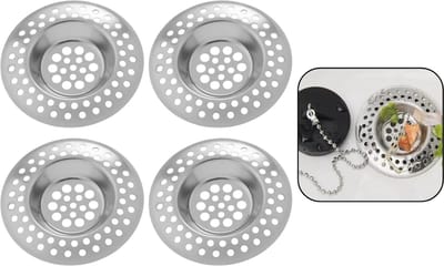 4x PD® - RVS Gootsteen Zeef Universeel - afvoerzeef - Afvoerplug - Zeefje voor in de wasbak - Zeefje