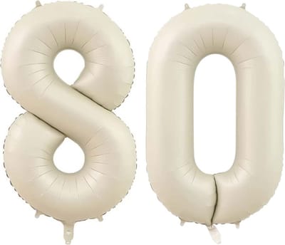 Cijfer Ballonnen Ballon Cijfer 80 Verjaardag Versiering Feest Helium Ballonnen Cijferballon Folieballon Wit Xl Formaat