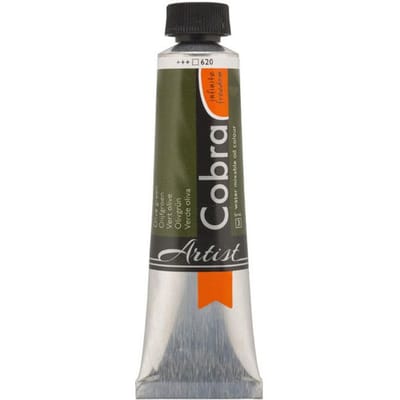 Peinture à l'huile - Cobra - Olive - Tube 40ml - Watermixable - Haute pigmentation vert