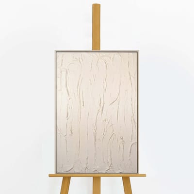 YS Schilderij - Handgeschilderd canvas schilderij - Wanddecoratie Abstract - Neutraal - Acryl - Muurdecoratie woonkamer - Slaapkamer decoratie - Kamer accessoires - schilderijen Slaapkamer - Abstract schilderij Beige 60x40