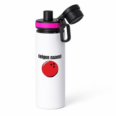 Hacebo® - bowlingsbal met eigen naam waterfles met draaidop roze - Bowlen - bowlers - iemand die houdt van bowlen - verjaardag - cadeau - kado - water fles - 850ML