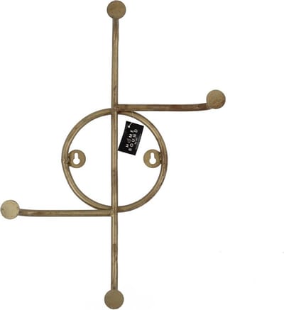 HomeBound by KY | Kapstokje goud 4 haken | 32x9x41cm