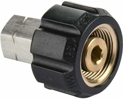 Hogedrukreiniger geschikt voor M22 metrische binnendraad naar 1/4 inch NPT binnendraadadapter, 5000 PSI.