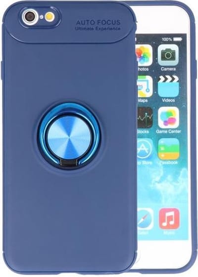 Navy Zacht TPU met Ringhouder hoesje voor Apple iPhone 6 / 6s