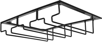 Dailygoods- Bekerhouder Ruimtebesparend Design - Wijnglashouder - Glashouder voor Champagneglazen - 3 Rails - Duurzaam Hoogwaardig IJzer - 30 x 22,5 x 5,5 cm