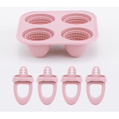 Moule à glace pour bébé en silicone, fabricant de glace, moules à esquimaux, sucette de dentition pour bébé, jouet de dentition, affaires pour bébé pink