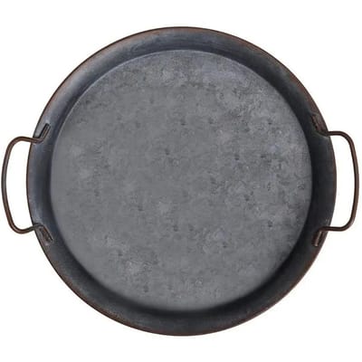 Hoge kwaliteit Metalen Broodmand met Handvat Oud IJzer Huisdecoratie Tafelgerei Bord met handvat ronde schaal voor eten & huis foto rekwisiet gray