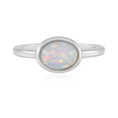 Cavill - Welo-Opaal Ring 0,83 ct - 925 Sterling Zilver Geplatineerd - Ovale Cabochon - Elegante Ethiopische Opaal Sieraden