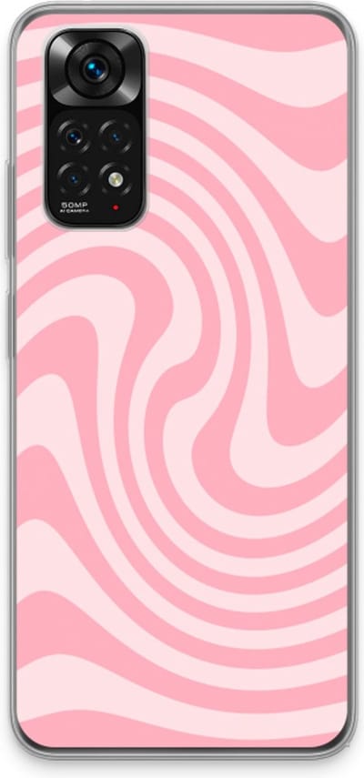 Case Company® - Hoesje geschikt voor Xiaomi Redmi Note 11 hoesje - Swirl Roos - Soft Cover Telefoonhoesje - Bescherming aan alle Kanten en Schermrand