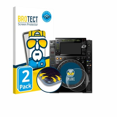 BROTECT - Screenprotector voor Pioneer CDJ-2000NXS2 (Jog) - Folie Beschermfolie transparant volledig dekking - 2 Stuks
