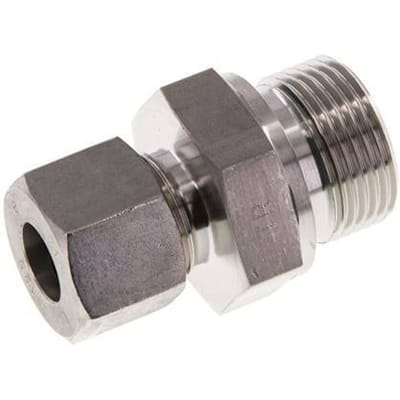 G 3/4'' Buitendraad x 12S RVS Rechte Snijring Koppeling met FKM Afdichting 630 Bar DIN 2353 - FL2S-MC-STFP-034G-12-S