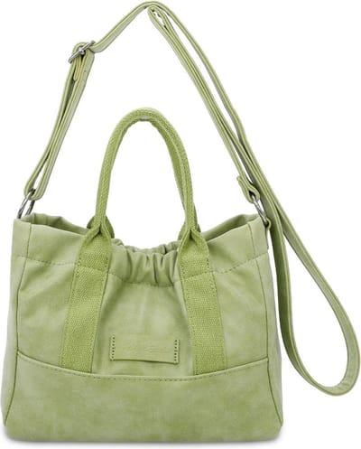 Fritzi aus Preußen Schoudertas Poppi08 Vintage Crossbody Bag Green Lichtgroen
