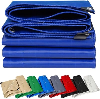 Waterdicht Afdekzeil - Dekzeil Ogen - Bescherming Buiten - Scheurvast PVC - 160 x 220 cm - Blauw