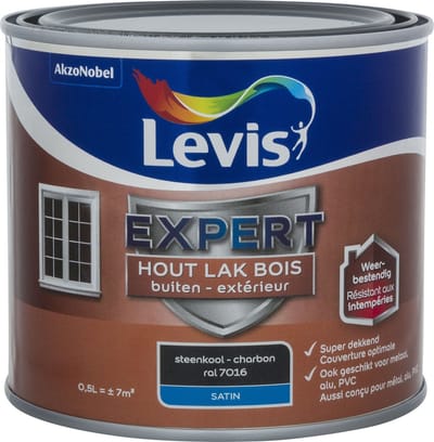 Levis - Expert Hout Lak Buiten Satin - Steenkool - 0,5 L