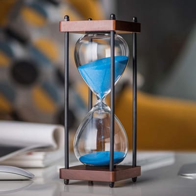 Grote Houten Zandloper Timer 15 en 30 Minuten - Decoratieve Zandklok voor Woonkamer, Kantoor of Slaapkamer