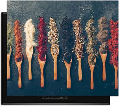 KitchenArt - Rustic Flavors - Inductie Beschermer - 65x52 cm - Kookplaat Beschermer - Luxe Afdekplaat Inductieplaat - Anti-slip & Oprolbaar - Beschermmat Inductiekookplaat