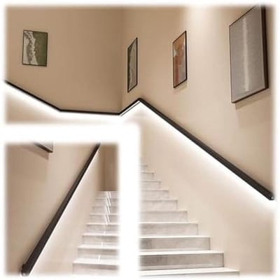 Leuning Trap Verlichting - Wandgreep Bar - Veilig Lopen - Lichaamssensor - 300 cm - Zwart
