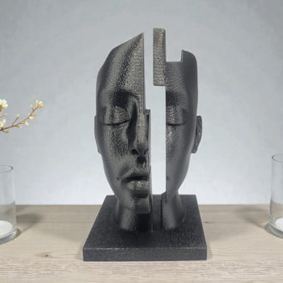 Layerzz - 3-D geprint beeld- The split Mind - Modern abstract beeld - decoratie 20cm