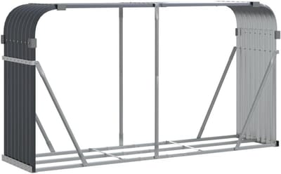 Opslagrek voor Open Haardhout Verwarming Antraciet Gegalvaniseerd Staal 180x45x100 cm