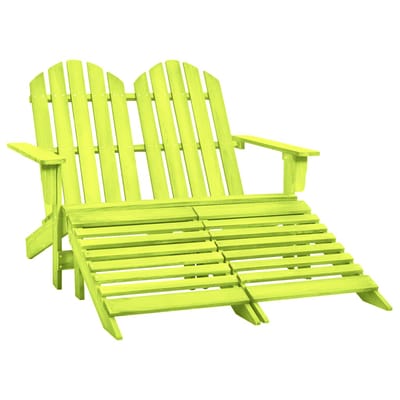 vidaXL - Tuinstoel - 2-zits - Adirondack - met - voetenbank - vurenhout - groen