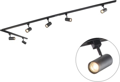 QAZQA iconic jeana - Moderne Spot railsysteem verlichting, railverlichting geschikt voor led - 6 lichts - L 286 cm - - Woonkamer | Slaapkamer | Keuken