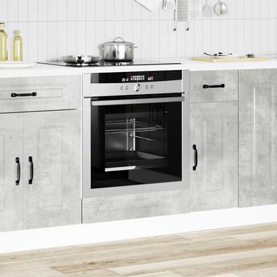 vidaXL - Ovenkast - Kalmar - bewerkt - hout - betongrijs