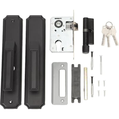 Poignée de porte robuste en alliage d'aluminium antioxydant, montage facile, levier de porte droit avec 3 clés pour