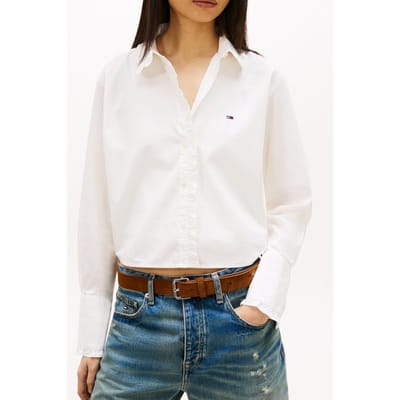 Tommy Hilfiger Tjw Ruffle Femme Shirt Ecru Größe: XS | Blusen Outlet | Damen | Braun