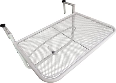 Outsunny - Balkontafel - in Hoogte verstelbaar - Vierkante - Wit