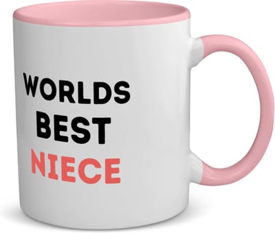 Akyol - worlds best niece koffiemok - theemok - roze - Nicht - de beste nicht - verjaardagscadeau - verjaardag - cadeau - cadeautje voor nicht - nicht artikelen - kado - geschenk - gift - 350 ML inhoud