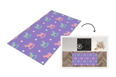Keukenloper - Loper keuken - Hobbelpaard - Patronen - Geboorte - 120x60 cm - Keukenloper vinyl