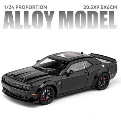 1:24 Challenger Hellcat Redeye Lichtmetalen Muscle Car Model Geluid En Licht Terugtrekkind Kinderspeelgoed Verzamelaarsobjecten Verjaardagscadeau