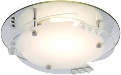 LED plafondlamp kristallen glas wit woonkamerverlichting wit, 12W 680Lm warm wit, DxH 25x9,5 cm