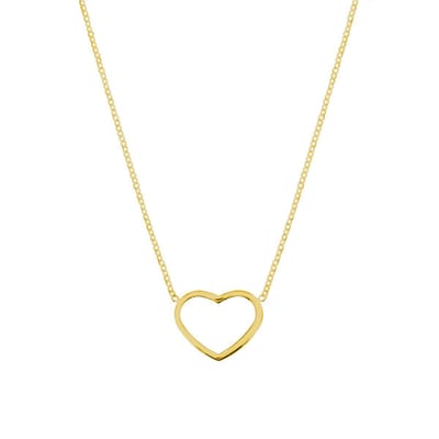 collier hart 41 + 5 cm 3 micron zilver verguld (geel)
