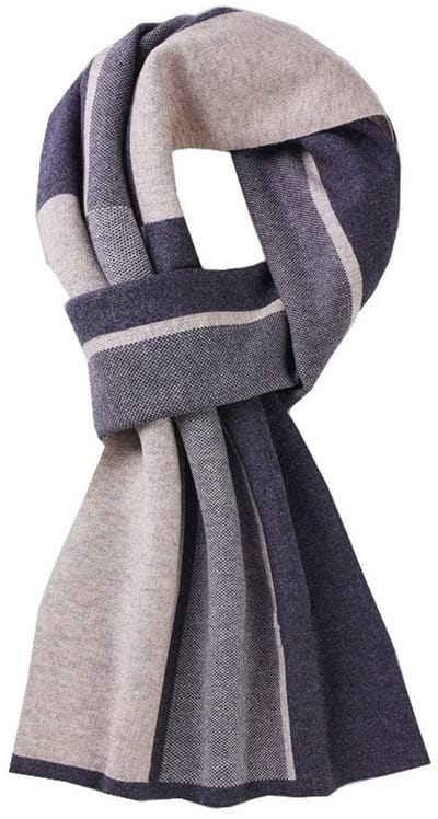 Woolblend Sjaal Heren – Herensjaal – Black & Beige