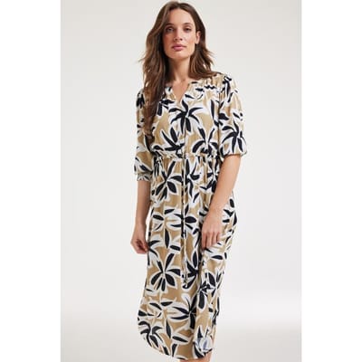 DIDI Dress Jade Sand Shade Print Maat: 40 | Midi Jurken Outlet | Dames | Zwart