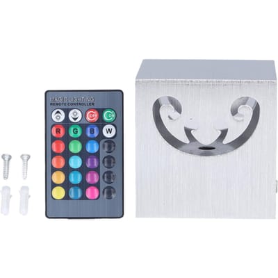 Applique murale LED RGB en aluminium 3 W, design creux, 24 touches de contrôle, éclairage à 360 degrés