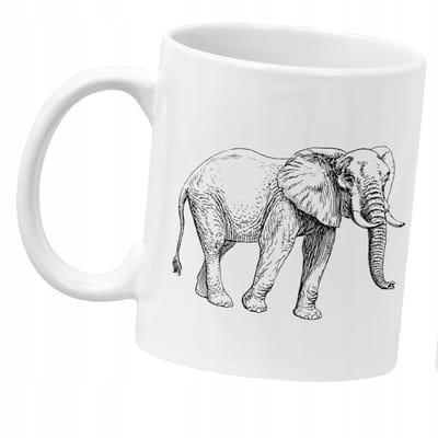 Keramische Mok met Olifant Schets Design - 330ml