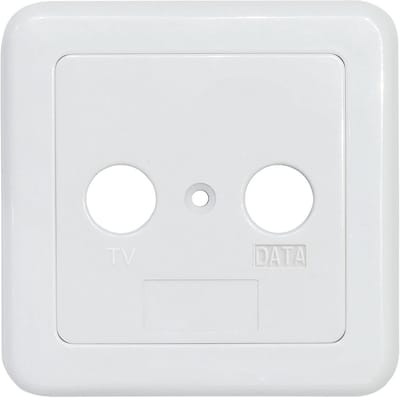 Socket Cover - Multimedia Plate - Afwerking Stopcontact - Two-Piece Design - 75 x 75 mm - Wit